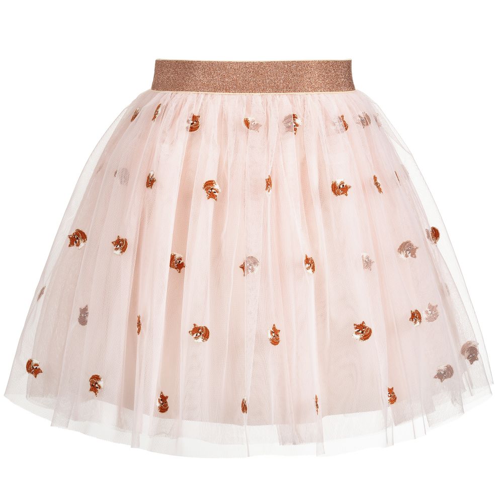 Lanvin-Pink Tulle Embroidered Skirt | Childrensalon Outlet
