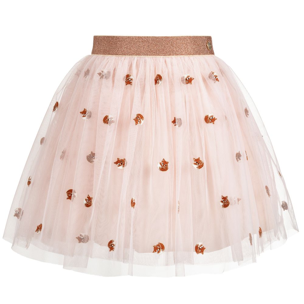 Lanvin - Pink Tulle Embroidered Skirt | Childrensalon