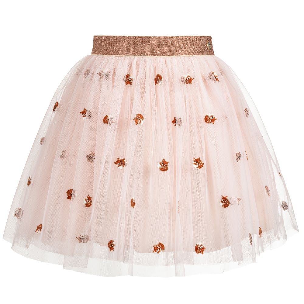 Lanvin-Pink Tulle Embroidered Skirt | Childrensalon Outlet