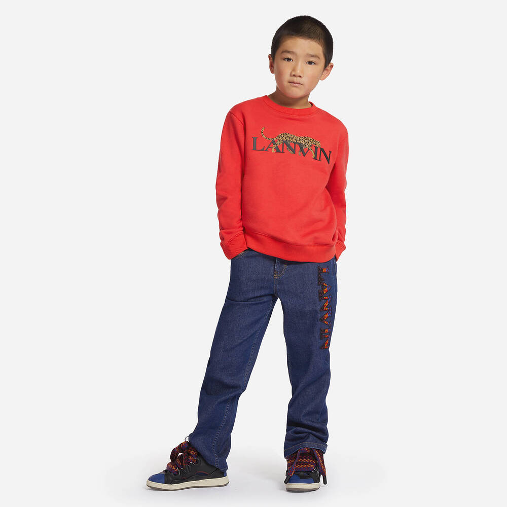 Lanvin-Teen Boys Red Cotton Sweatshirt | Childrensalon Outlet