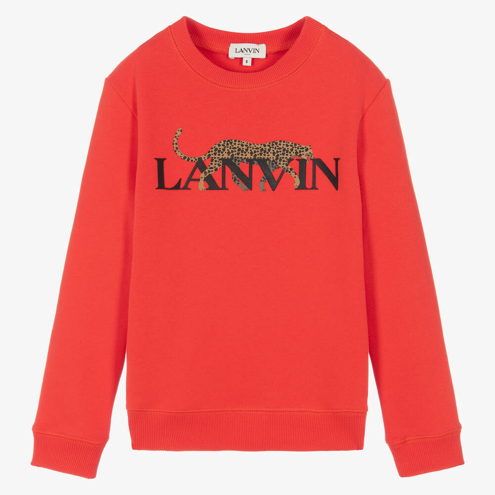 Lanvin - Teen Boys Red Cotton Sweatshirt | Childrensalon