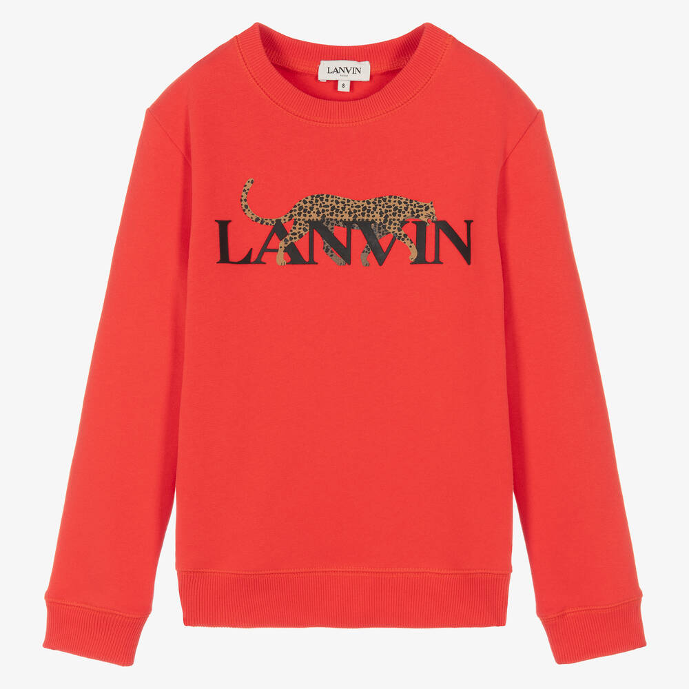 Lanvin Teen Boys Red Cotton Sweatshirt Childrensalon Outlet