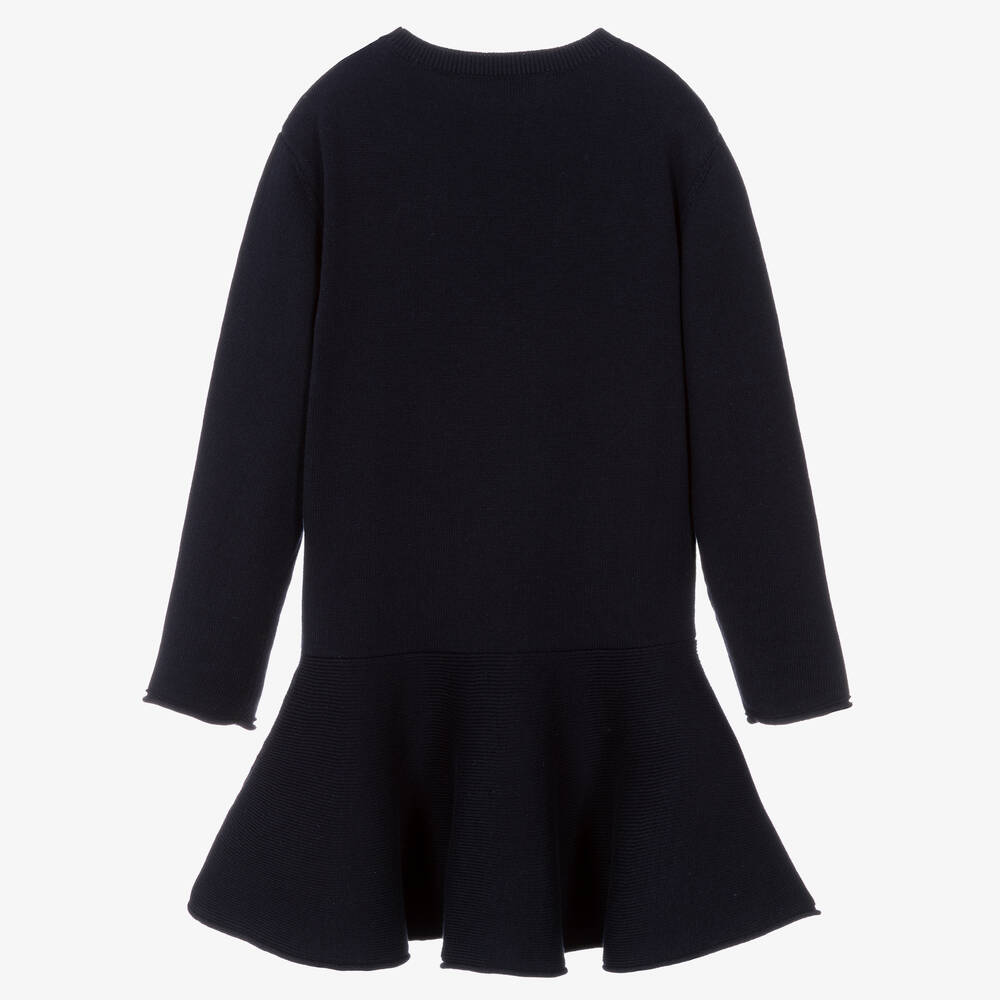 Lanvin-Teen Girls Blue Cotton Knit Dress | Childrensalon Outlet
