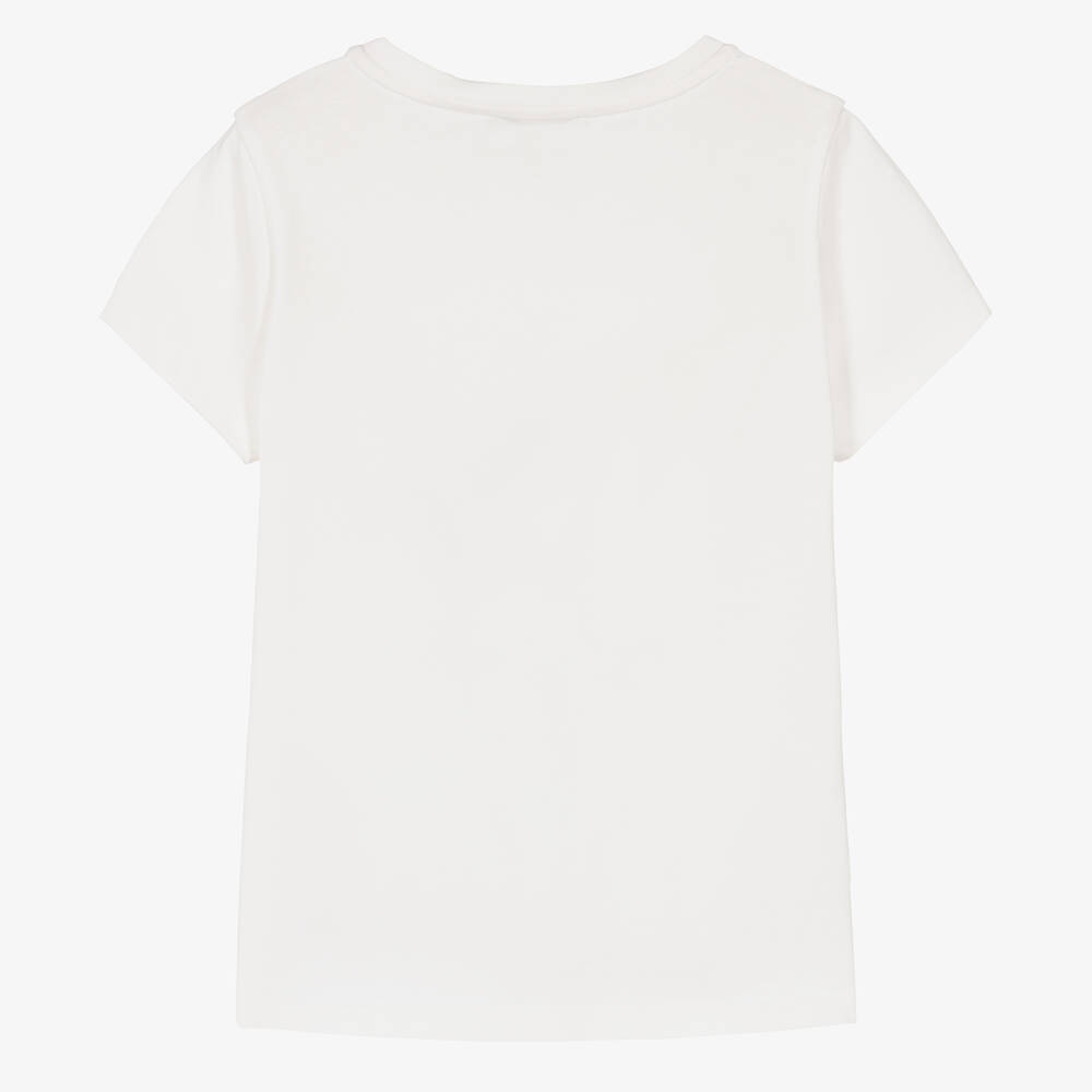 Lanvin-Teen Girls Ivory Cotton Bunny T-Shirt | Childrensalon Outlet