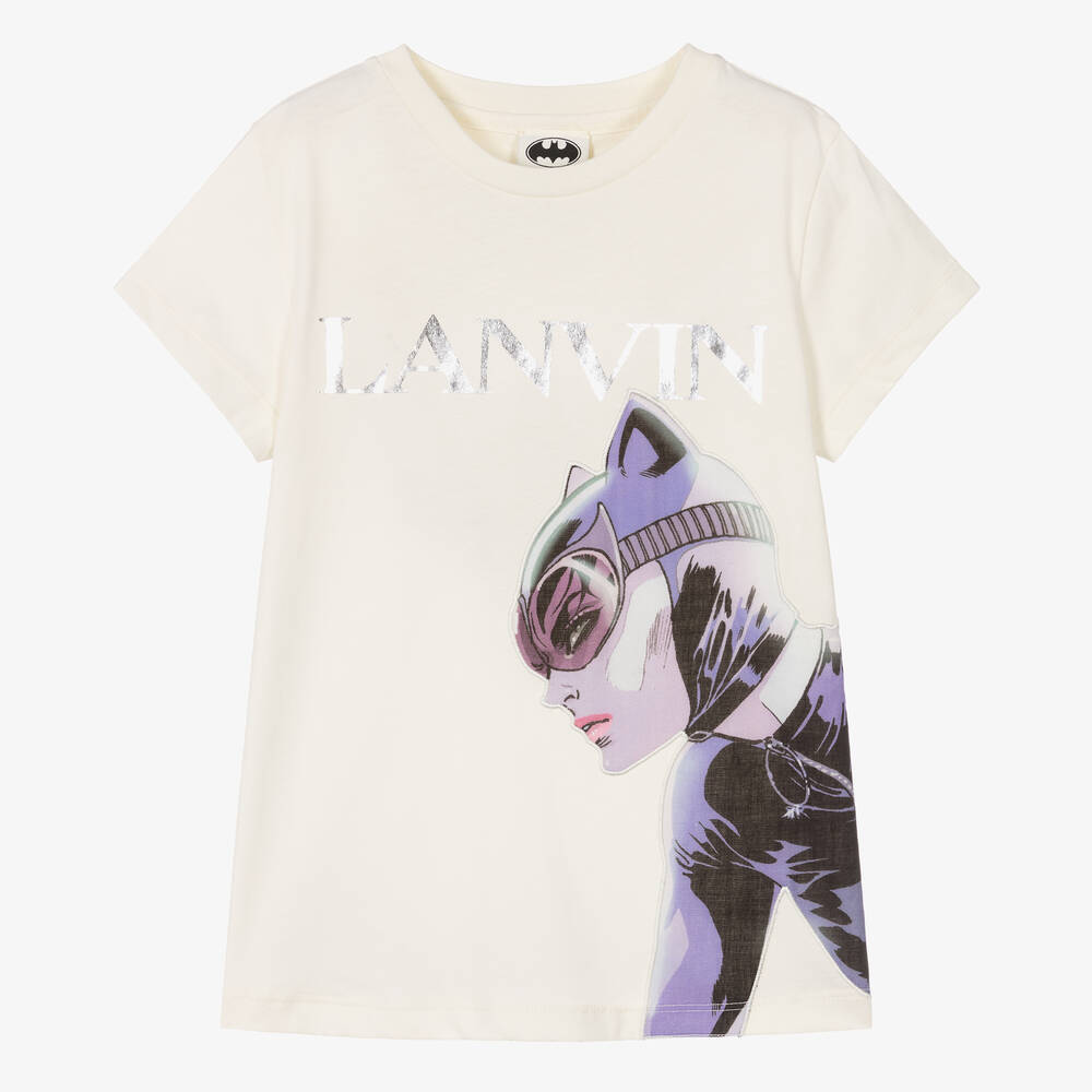 Lanvin - T-shirt ivoire en coton Catwoman | Childrensalon