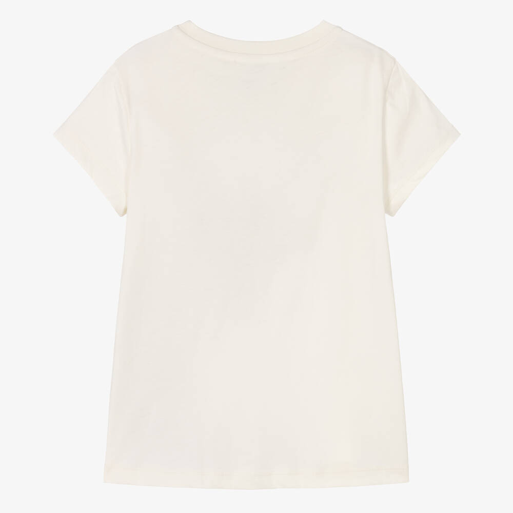 Lanvin-Teen Girls Ivory Cotton Catwoman T-Shirt | Childrensalon Outlet