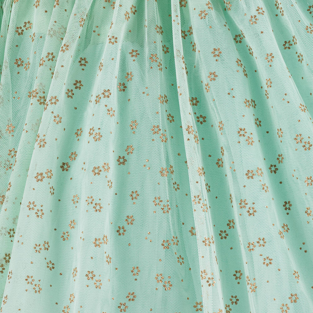 Lanvin-Teen Girls Mint Green Glitter Tulle Dress | Childrensalon Outlet