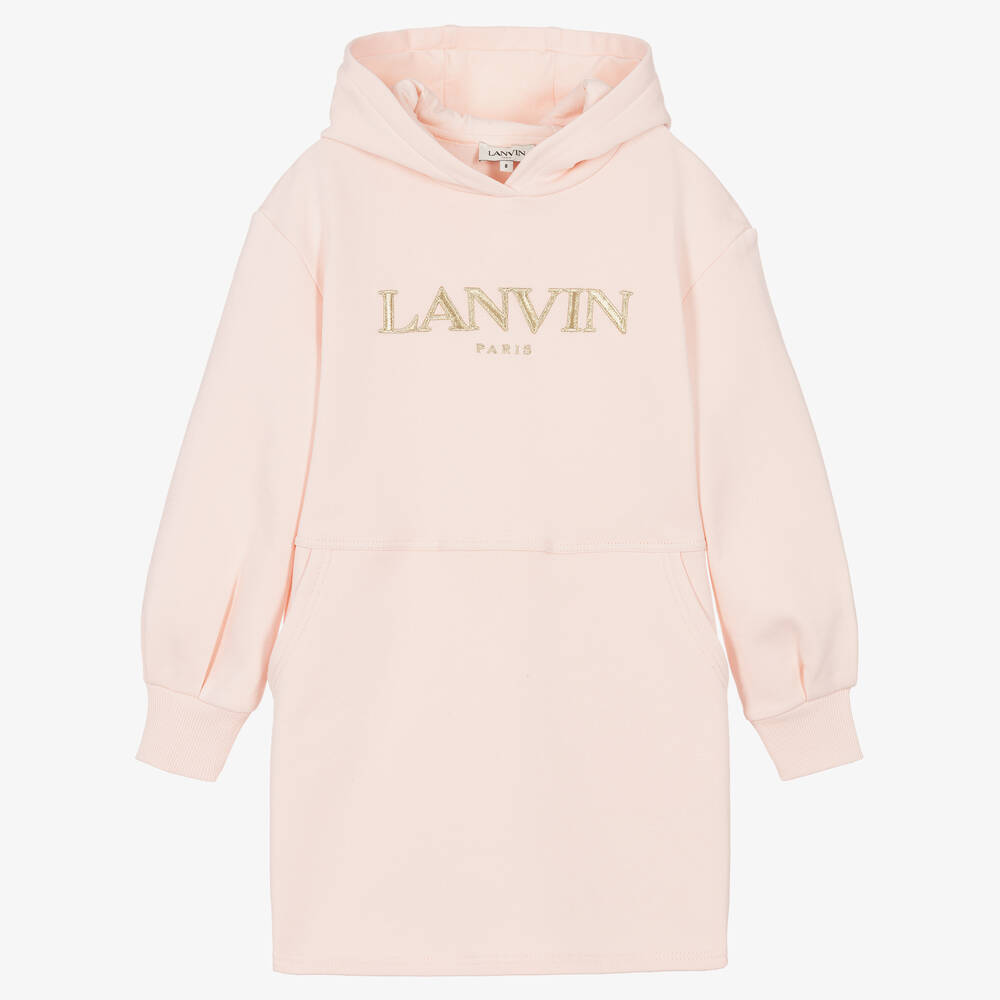 Lanvin - Розовое хлопковое платье с капюшоном | Childrensalon