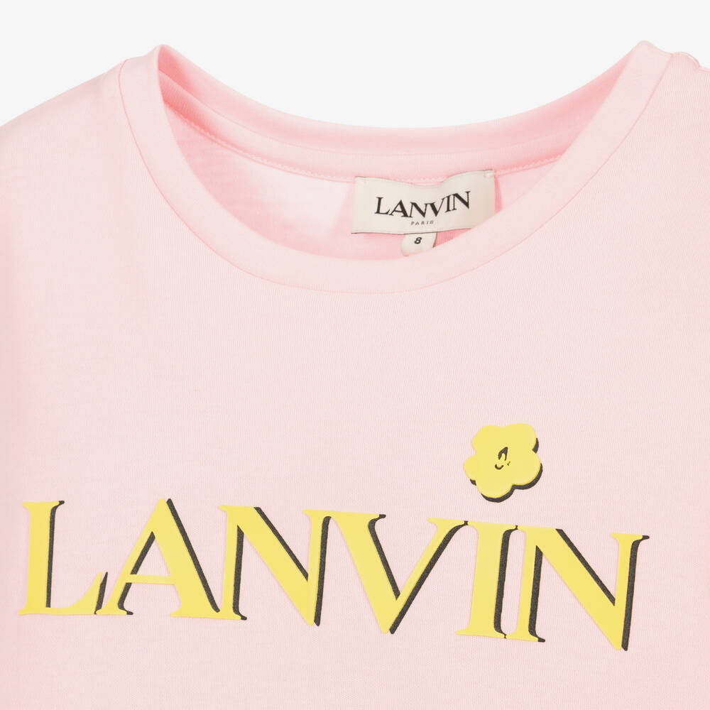 Lanvin-Teen Girls Pink Daisy Logo T-Shirt | Childrensalon Outlet