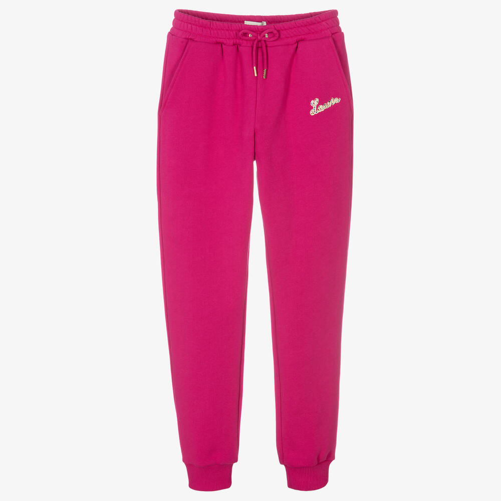 Lanvin Teen Girls Pink Logo Joggers Childrensalon Outlet