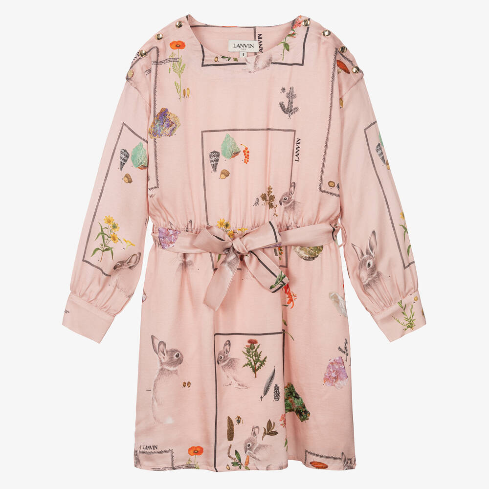 Lanvin - Розовое платье из вискозы | Childrensalon