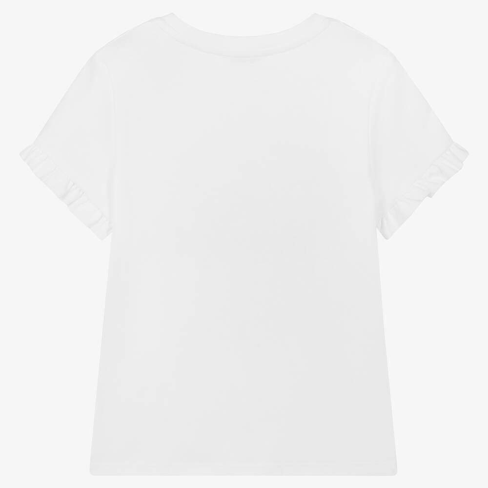 Lanvin-Teen Girls White Daisy T-Shirt | Childrensalon Outlet