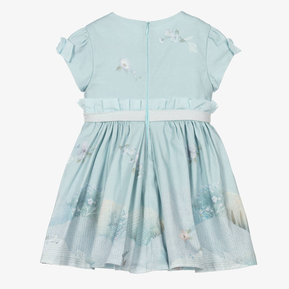 Lapin House-Бирюзовое платье с цветами | Childrensalon Outlet