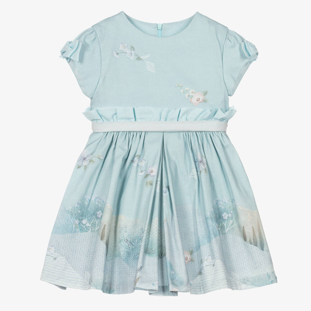 Lapin House - Aquablaues Blumenkleid | Childrensalon