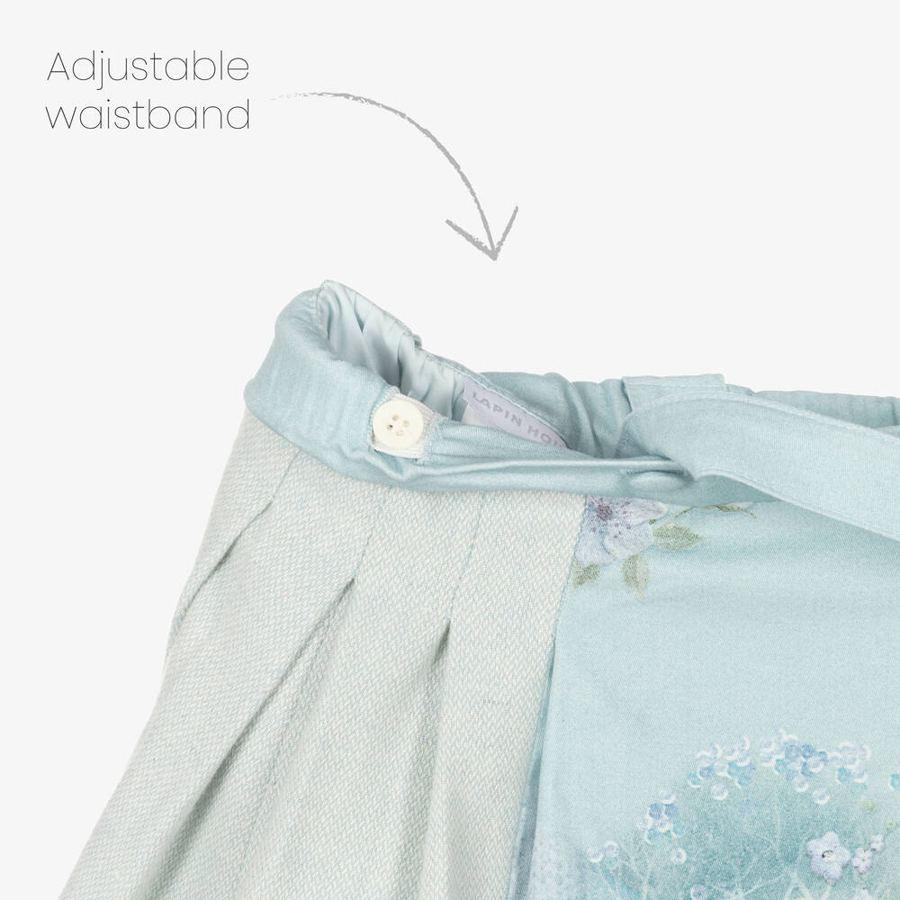 Lapin House-Aqua Blue Pinafore Skirt Set | Childrensalon Outlet