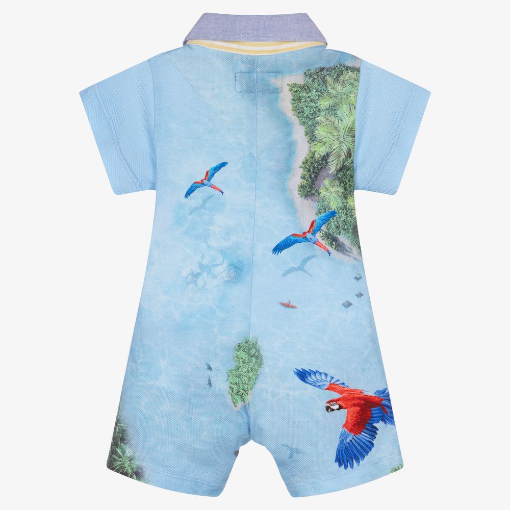 Lapin House-Baby Boys Blue Cotton Shortie | Childrensalon Outlet