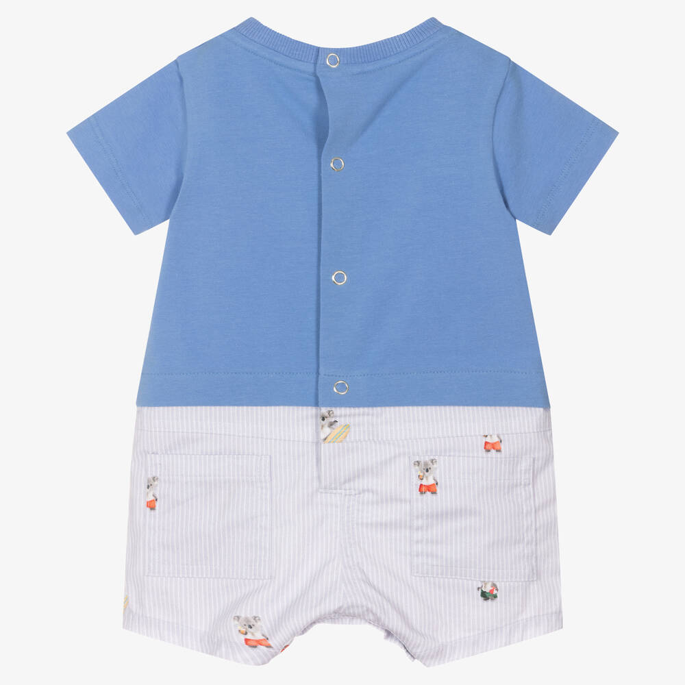 Lapin House-Baby Boys Blue Cotton Shortie | Childrensalon Outlet