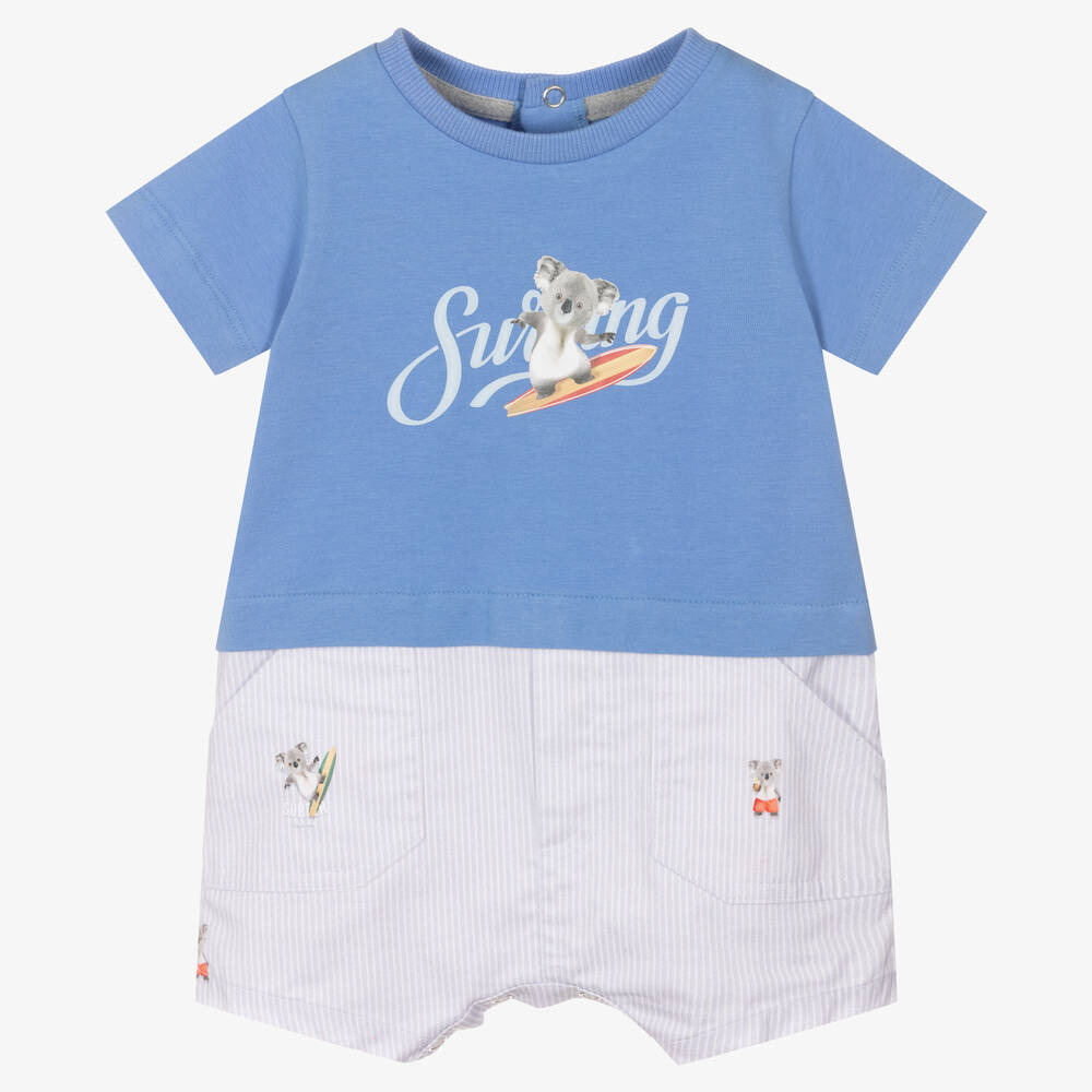 Lapin House - Baby Boys Blue Cotton Shortie | Childrensalon