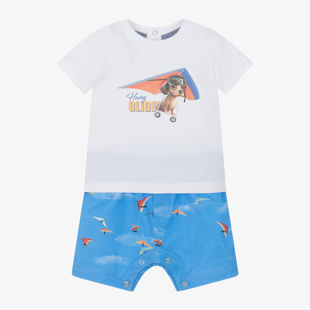 Lapin House-Baby Boys Blue Cotton Shorts Gift Set | Childrensalon Outlet