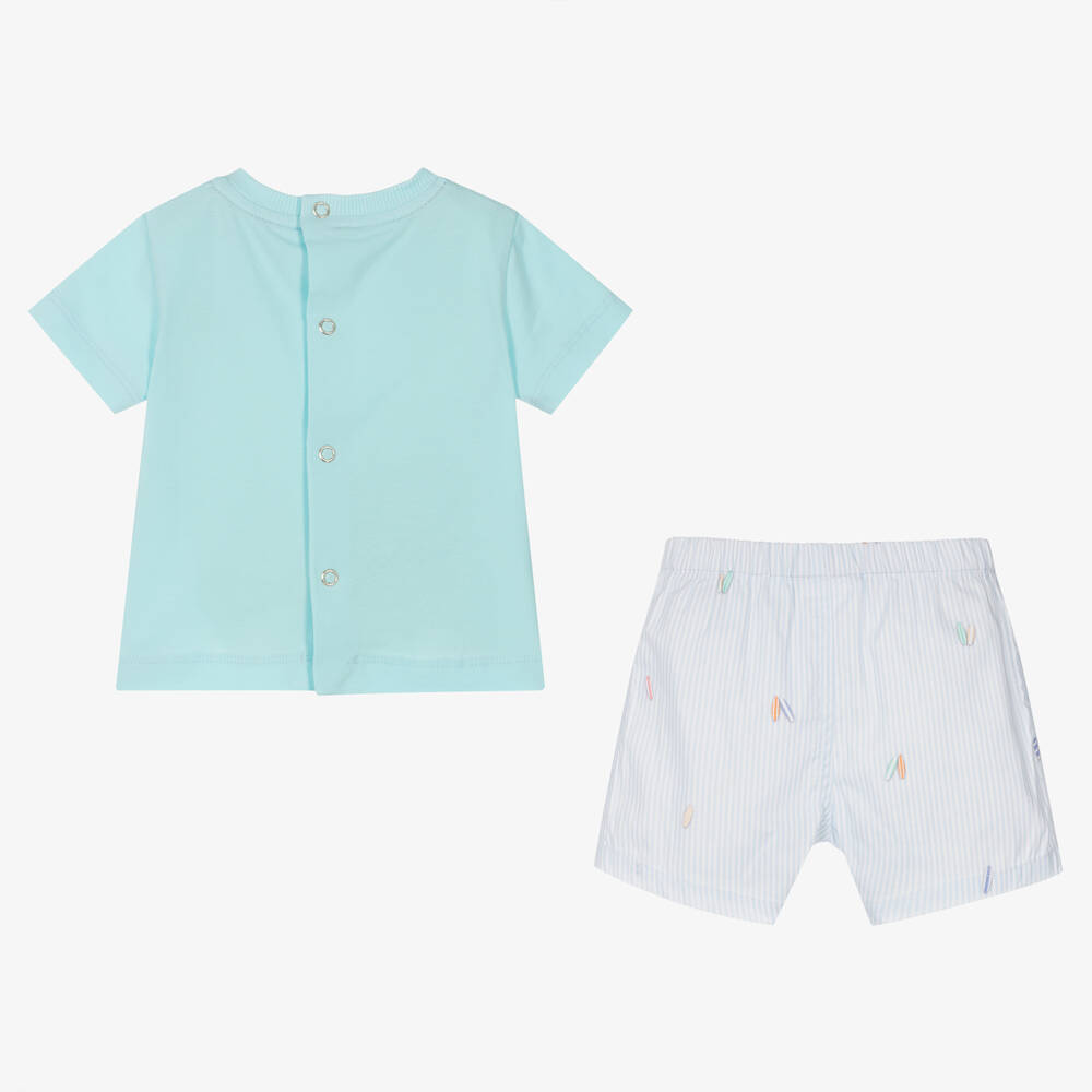 Lapin House-طقم شورت قطن لون أزرق للمواليد | Childrensalon Outlet