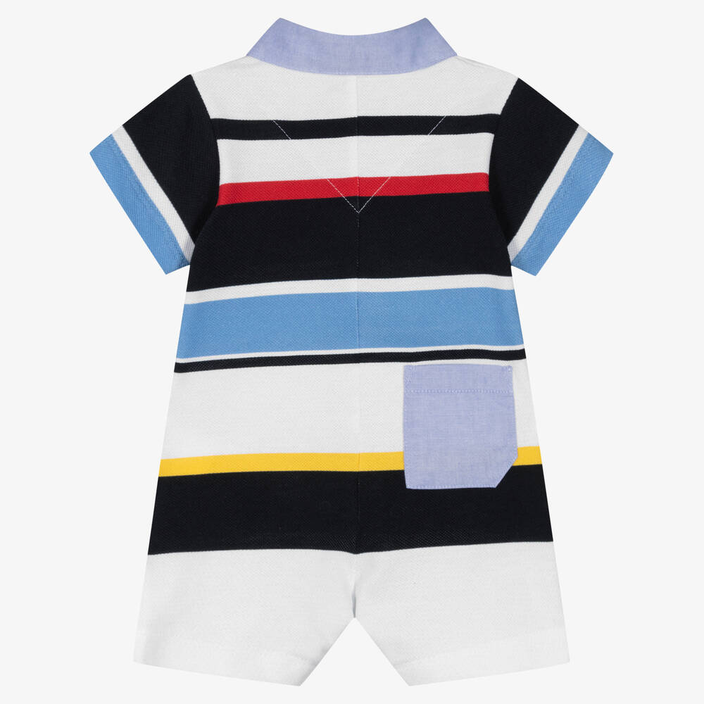 Lapin House-Baby Boys Blue Stripe Cotton Shortie | Childrensalon Outlet