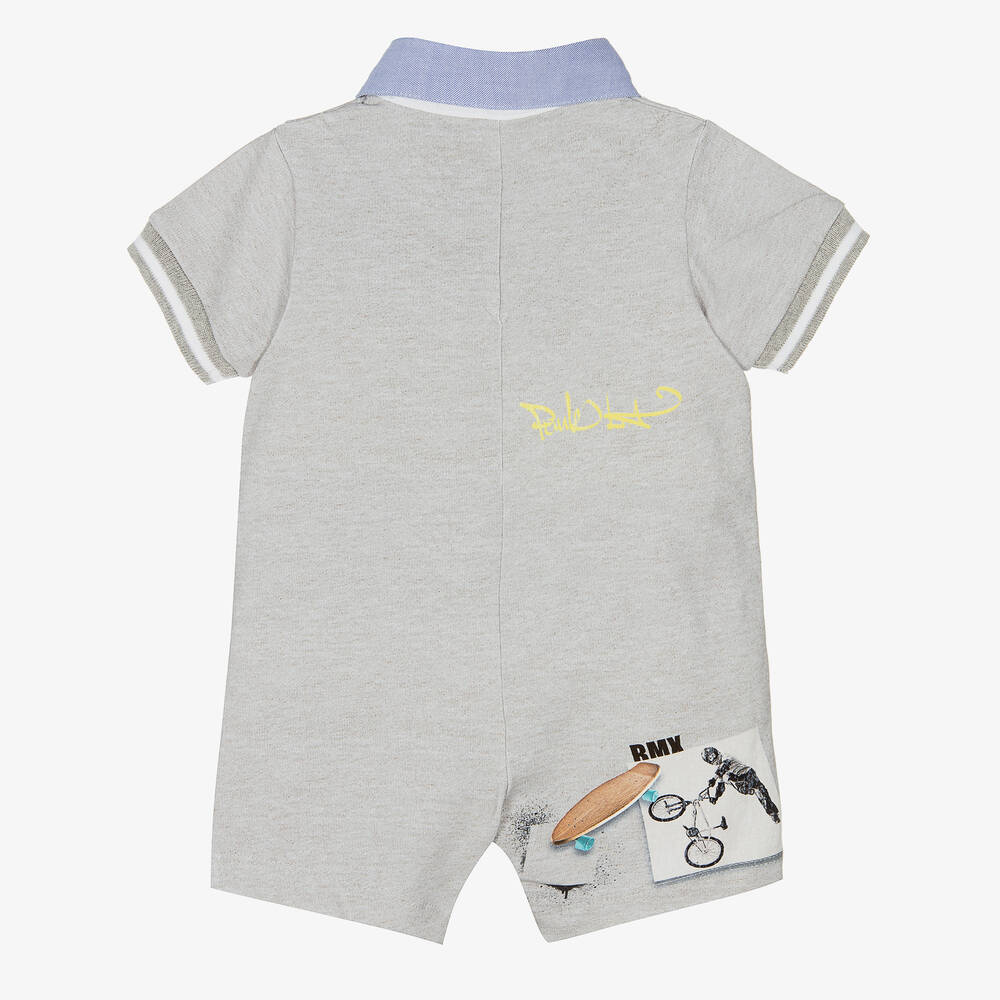 Lapin House-Baby Boys Grey Cotton Shortie | Childrensalon Outlet