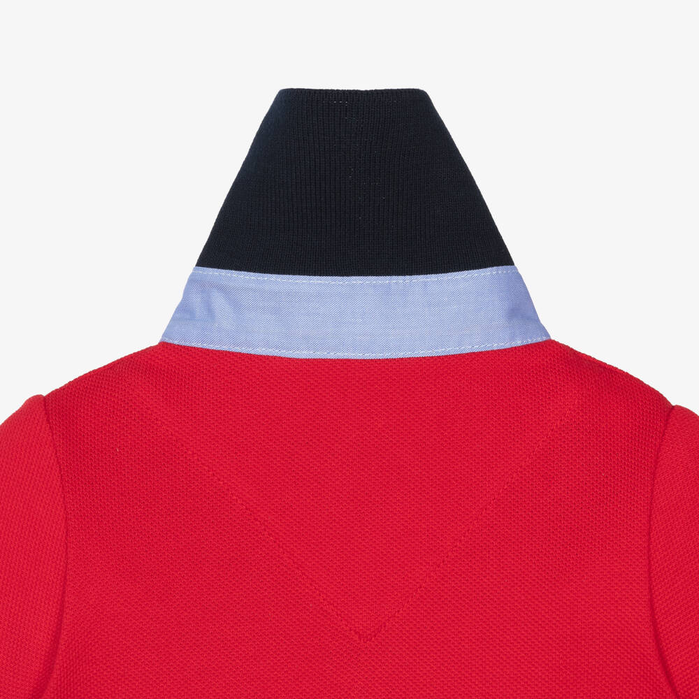 Lapin House-Baby Boys Red & Navy Blue Cotton Polo Shortie | Childrensalon Outlet