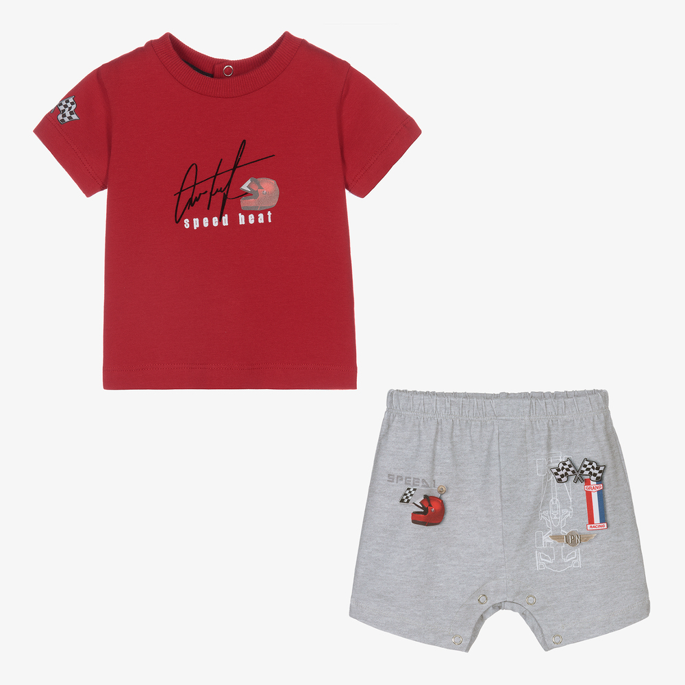 Lapin House-Baby Boys Red Top & Shorts Set | Childrensalon Outlet