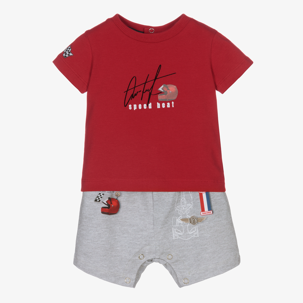 Lapin House-Красная футболка и серые шорты для малышей | Childrensalon Outlet