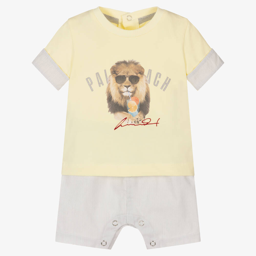 Lapin House - Ensemble short jaune et gris bébé | Childrensalon