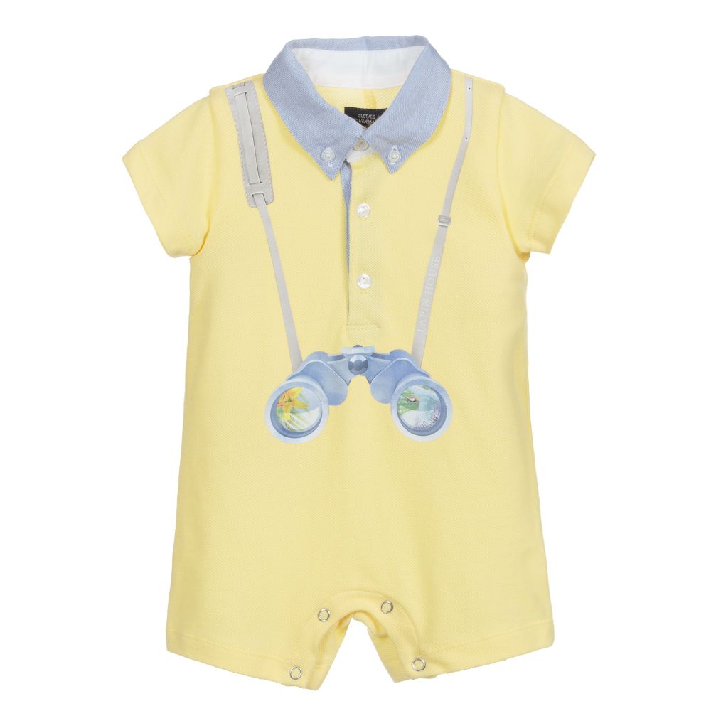 Lapin House - Combi-short jaune en piqué Bébé garçon | Childrensalon