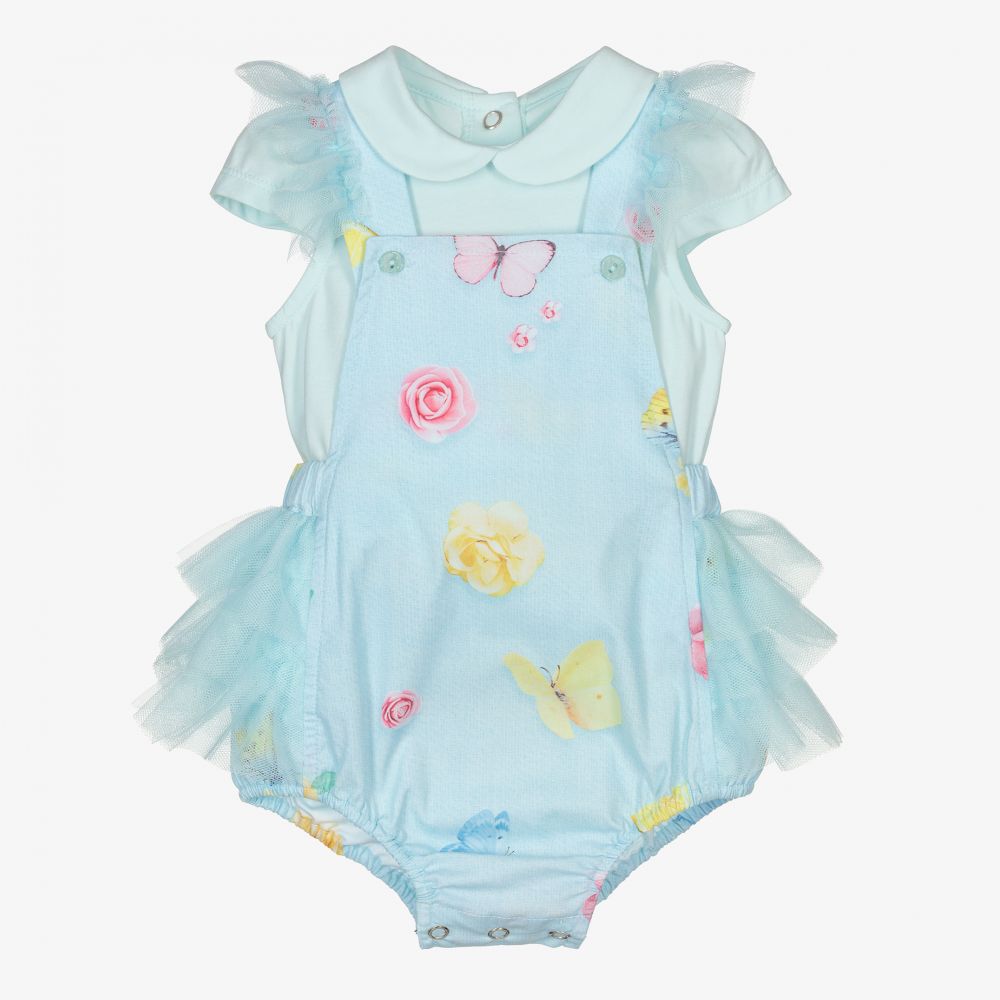 Lapin House - Baby Girls Blue Shortie Set | Childrensalon