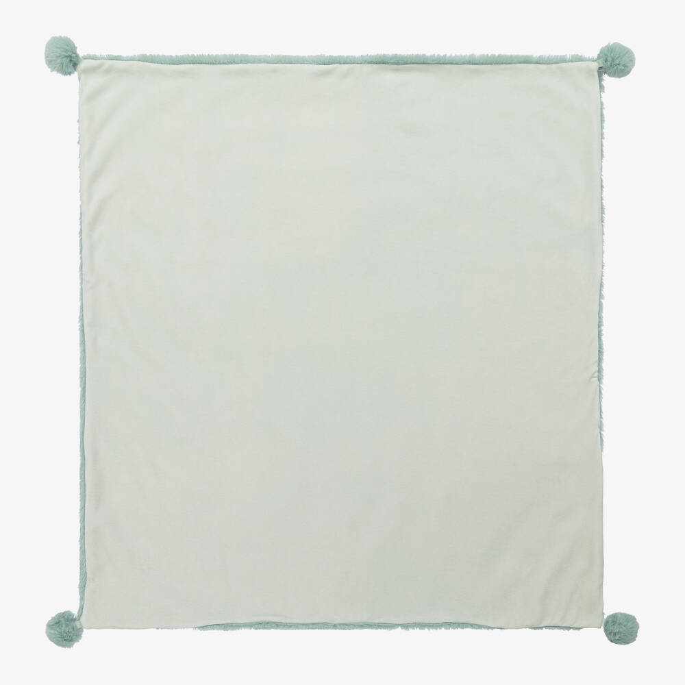 Lapin House-Baby Girls Green Faux Fur Blanket (81cm) | Childrensalon Outlet