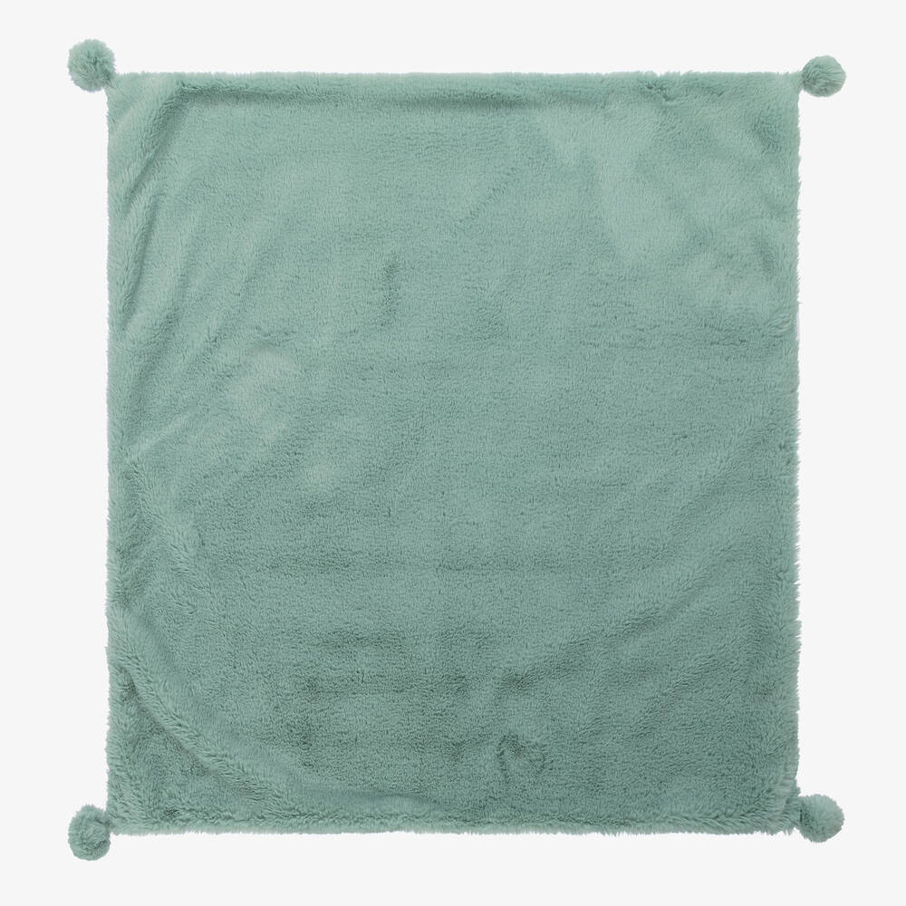 Lapin House-Baby Girls Green Faux Fur Blanket (81cm) | Childrensalon Outlet