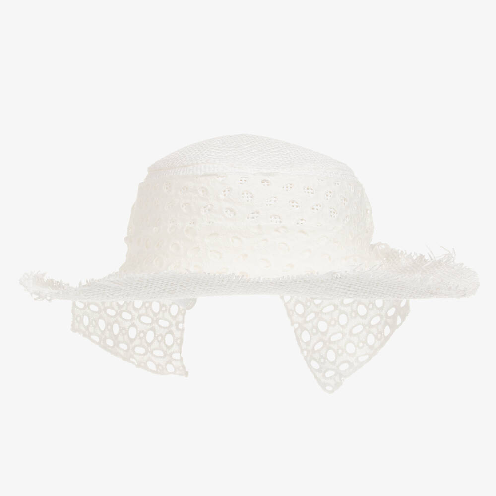 Lapin House - Baby Girls Ivory Straw Hat | Childrensalon