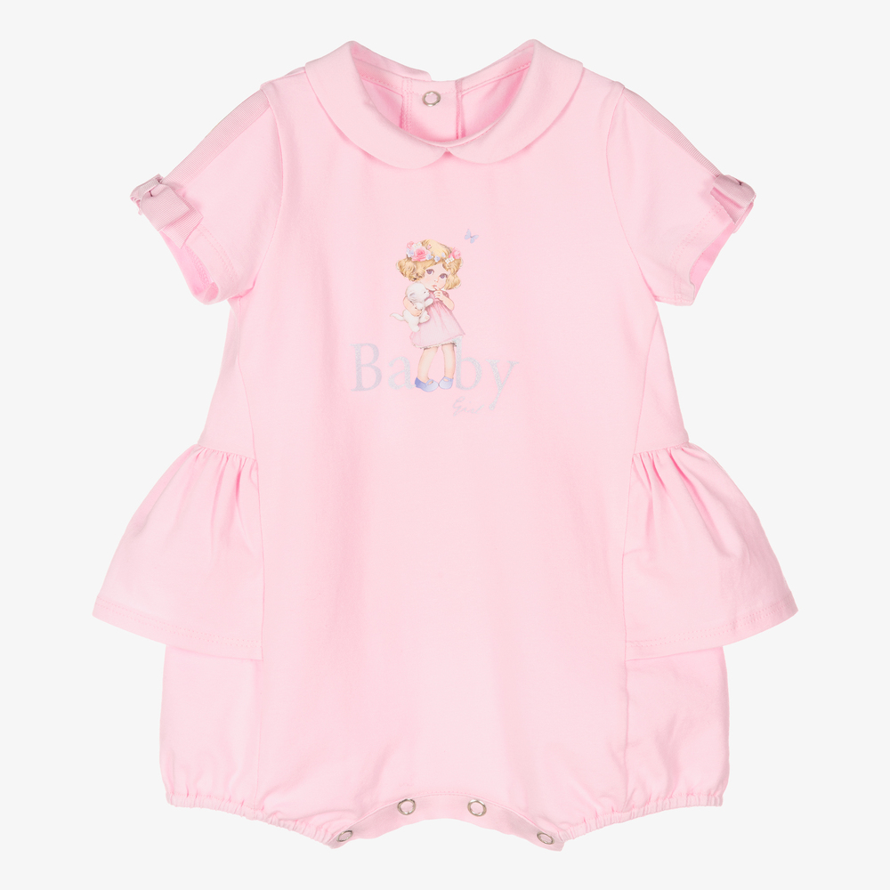 Lapin House - Baby Girls Pink Jersey Shortie | Childrensalon