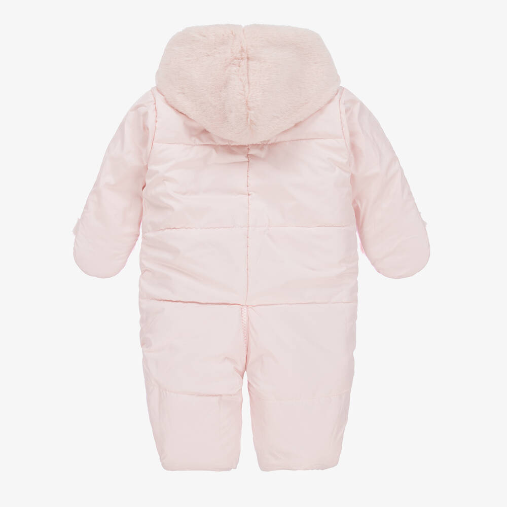 Lapin House-Baby Girls Pink Reversible Snowsuit | Childrensalon Outlet
