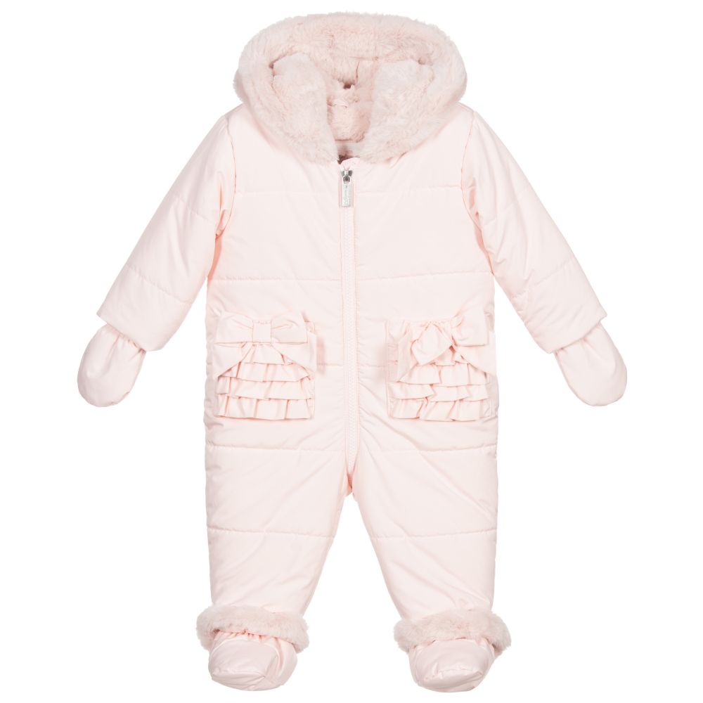 Lapin House - Baby Girls Pink Snowsuit | Childrensalon