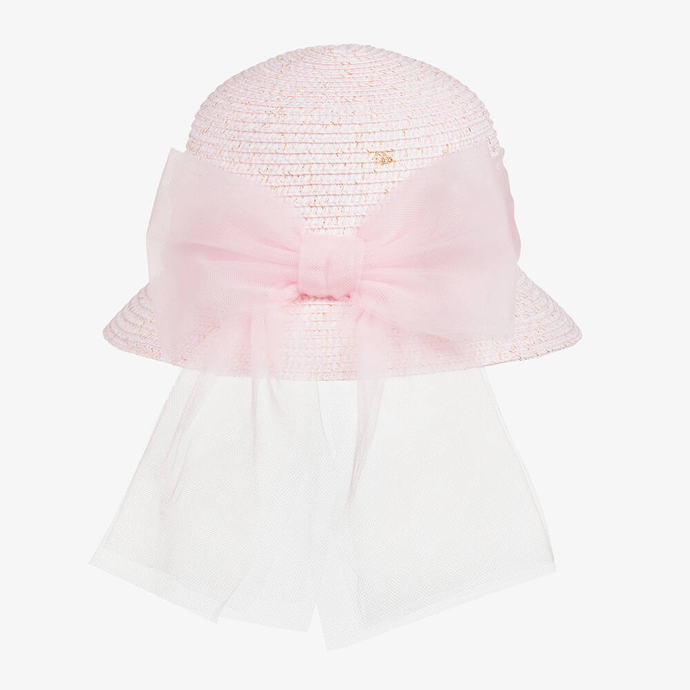 Lapin House Baby Girls Pink Straw Hat