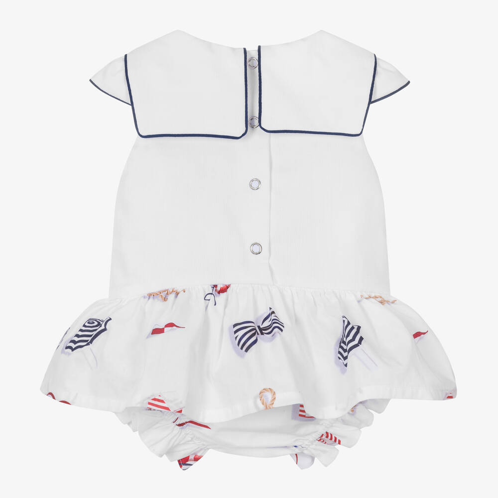Lapin House-Baby Girls White Cotton Nautical Dress | Childrensalon Outlet