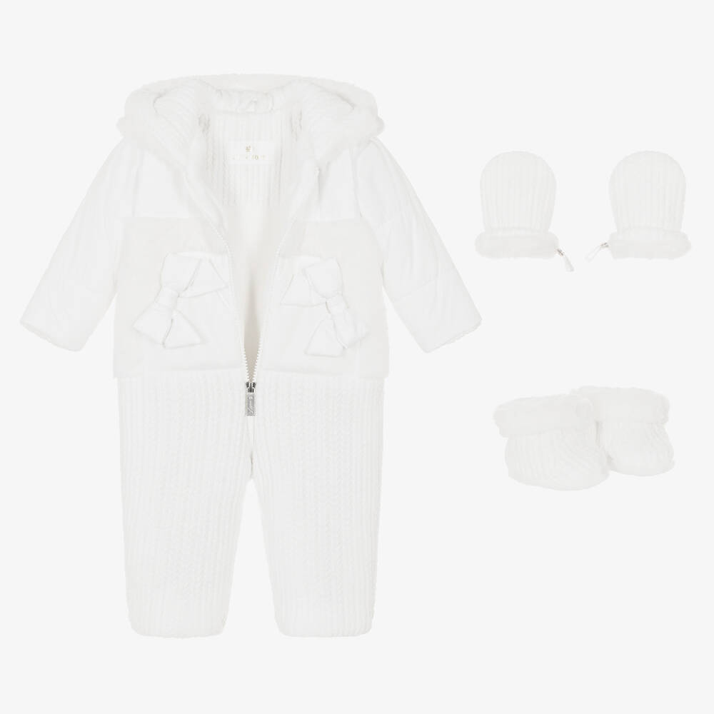 Lapin House-Белый зимний комбинезон для малышек | Childrensalon Outlet