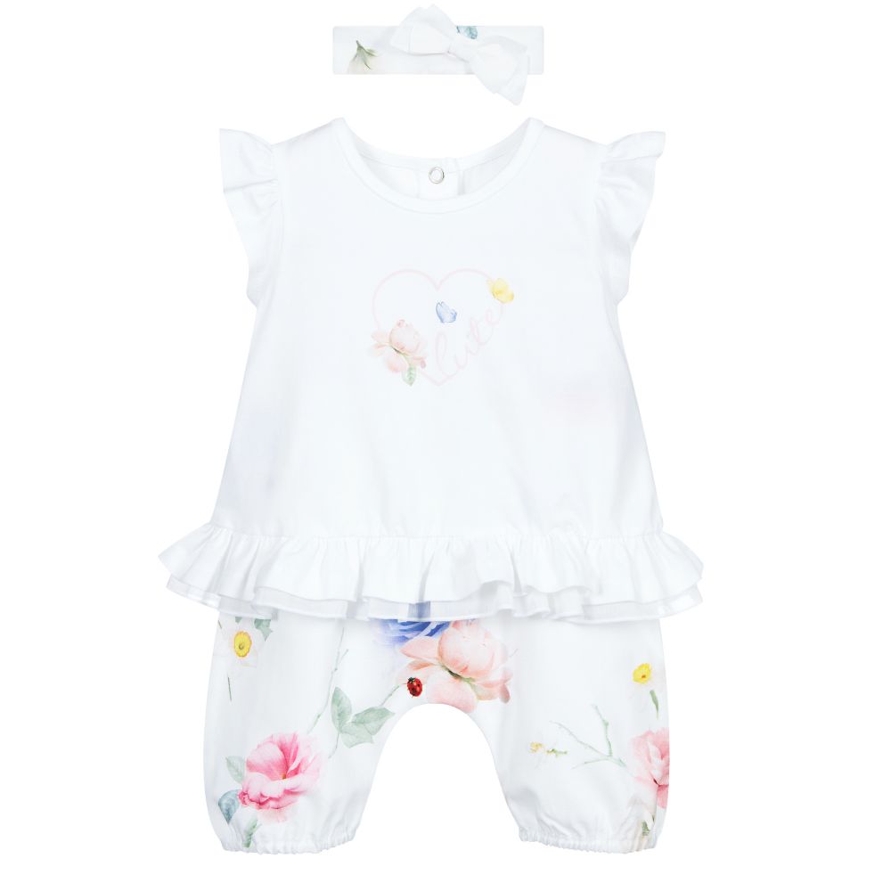 Lapin House - Weißes Hosen-Set für Babys (M) | Childrensalon