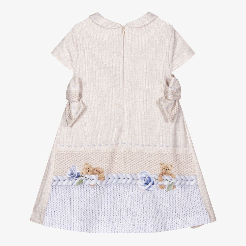 Lapin House-Бежево-голубое платье с медвежатами | Childrensalon Outlet
