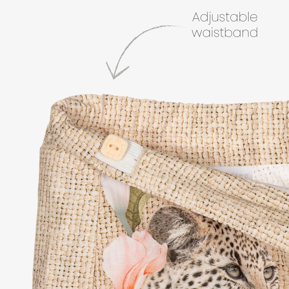 Lapin House-Beige Floral Cotton Shorts | Childrensalon Outlet