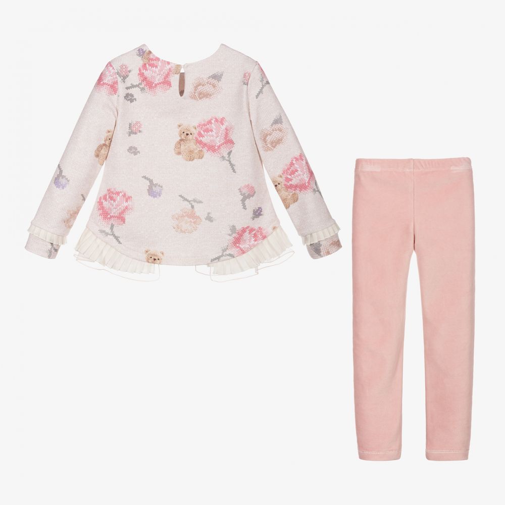 Lapin House-Beige & Pink Leggings Set | Childrensalon Outlet