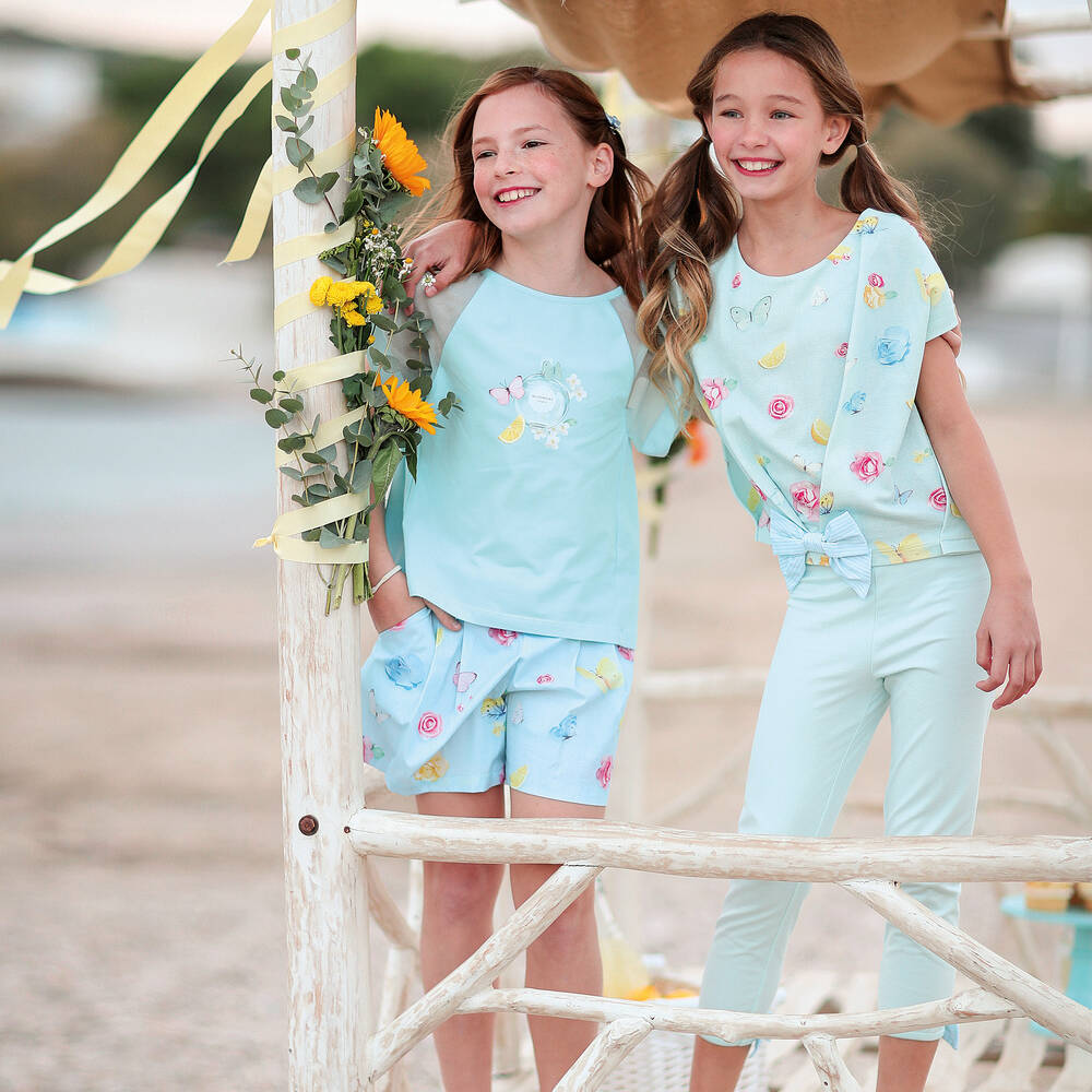 Lapin House-Blue Butterfly Shorts Set | Childrensalon Outlet