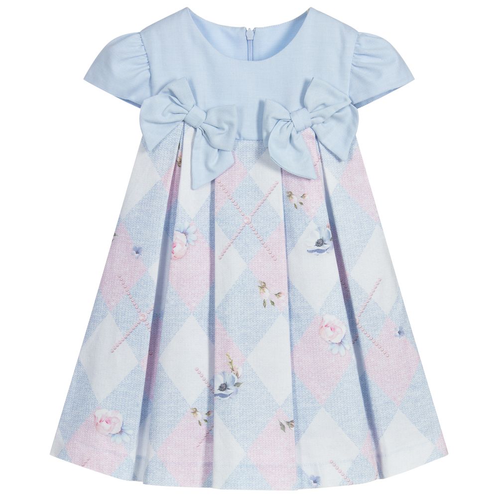 Lapin House - Blue Cotton Bow Dress | Childrensalon
