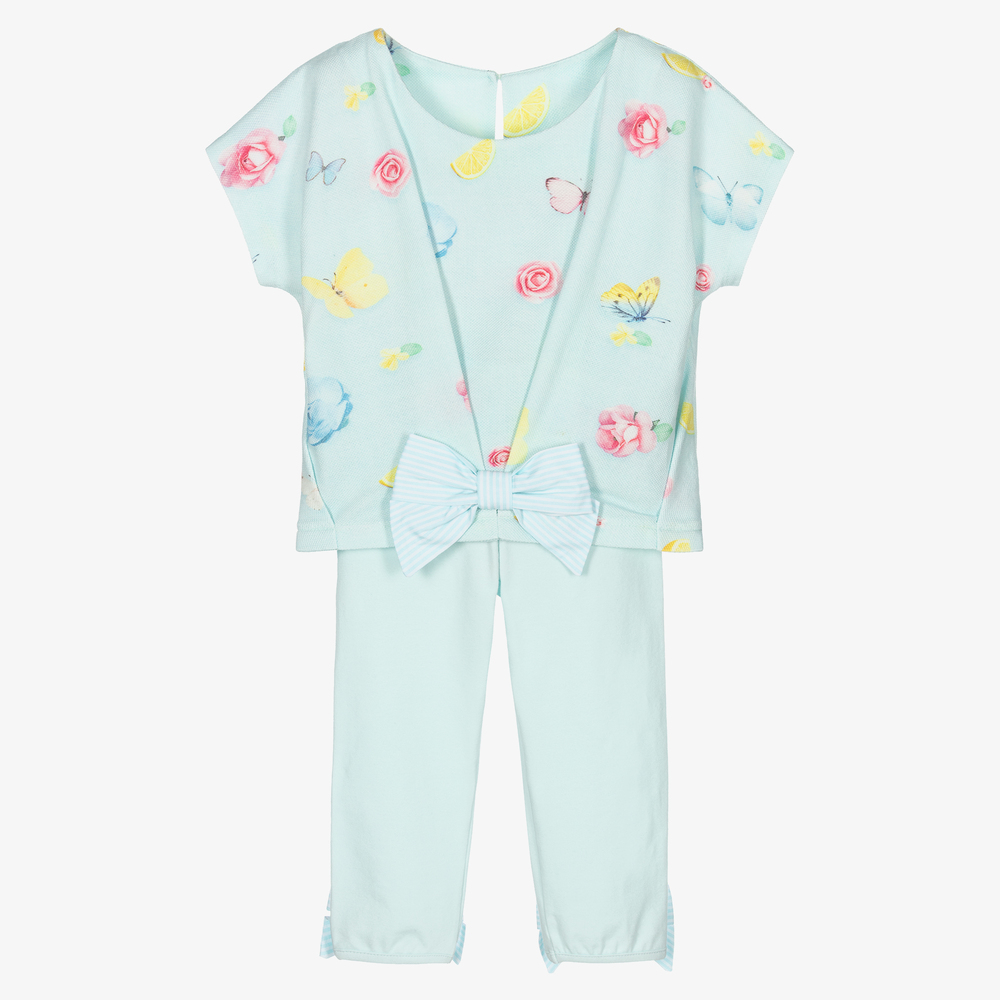 Lapin House-Blue Cotton Leggings Set | Childrensalon Outlet