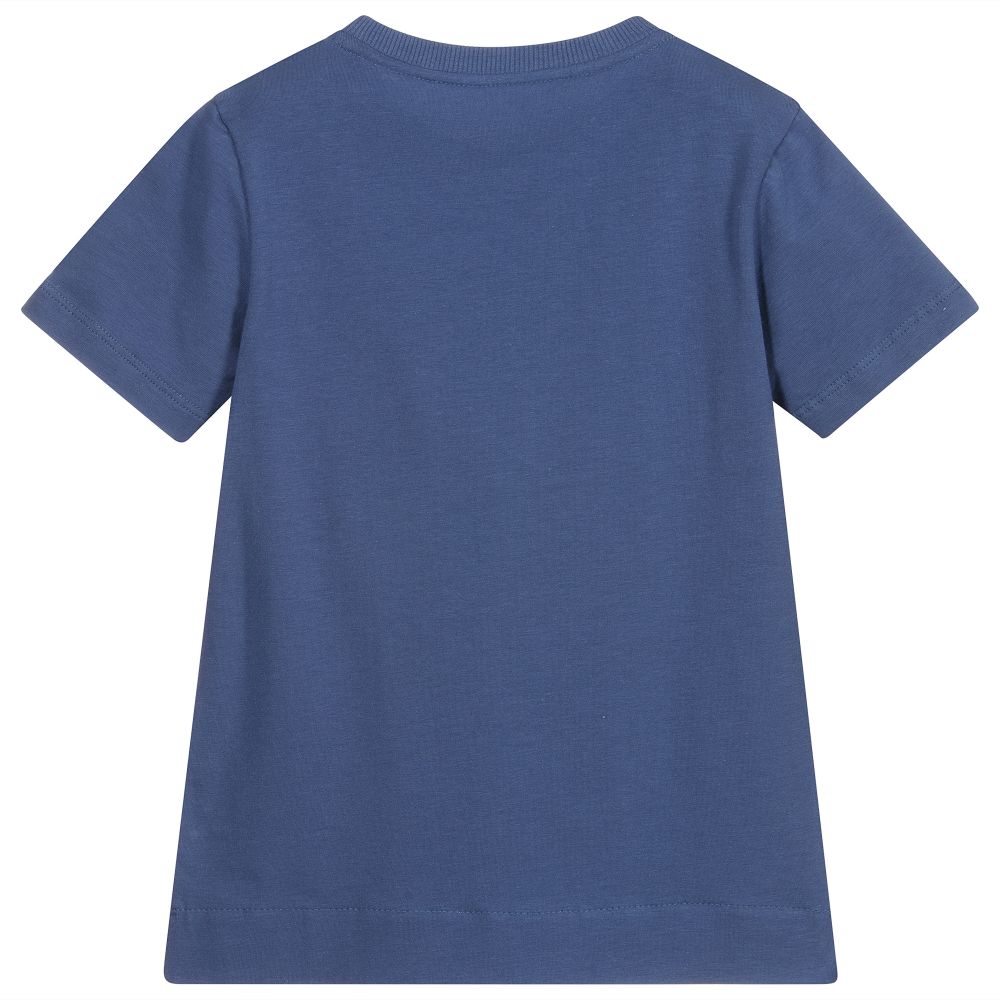 Lapin House-Blue Cotton T-Shirt | Childrensalon Outlet