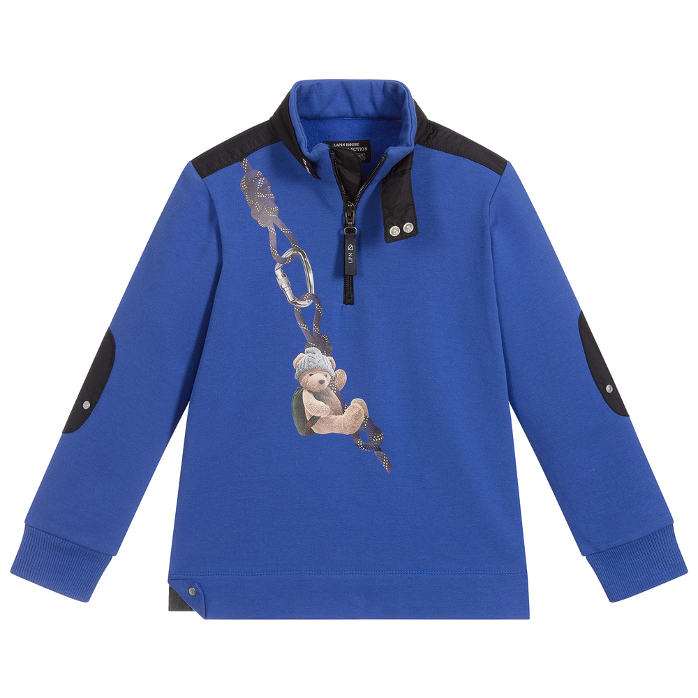 Lapin House-Синяя хлопковая толстовка с медвежонком | Childrensalon Outlet
